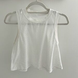 White cropped sheer tank top lululemon